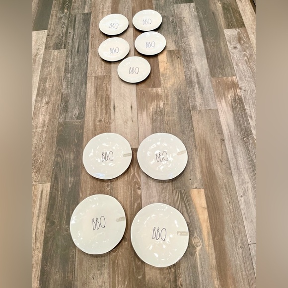 NEW Rae Dunn 8 & 10" Dinner & Appetizer Dessert Snack Plates BBQ Melamine -set 9 - Picture 1 of 11